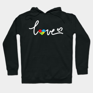 Love Puzzle Pieces Heart Autism Awarenesss Hoodie